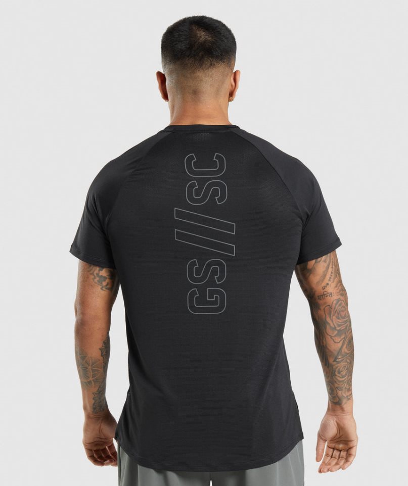 Men's Gymshark Steve Cook T-Shirts Black | NZ 7FQRGH